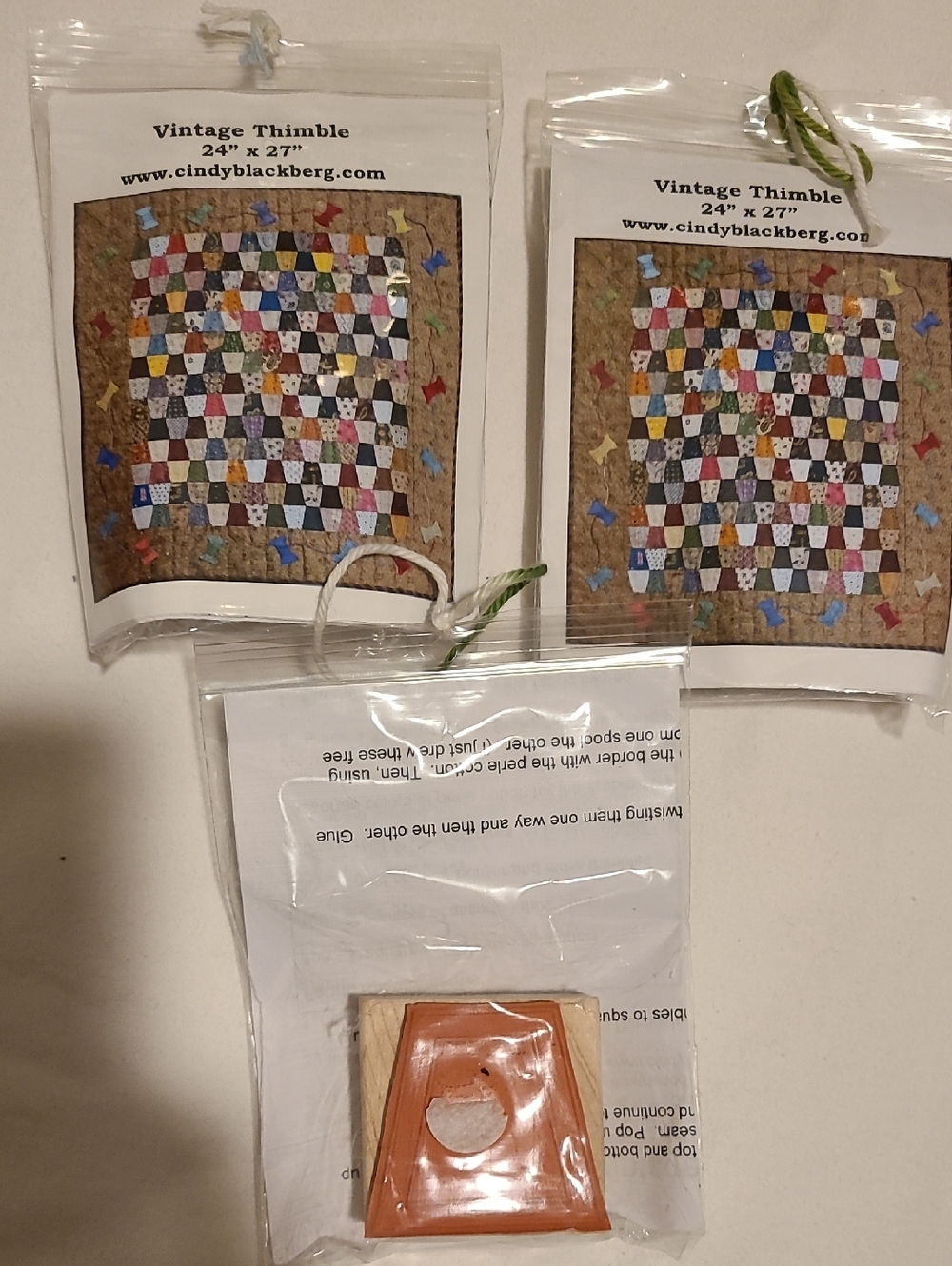 Quilting Stamp Blocks Vintage Thimble Blackberg Fabric Marking Crafts Wood